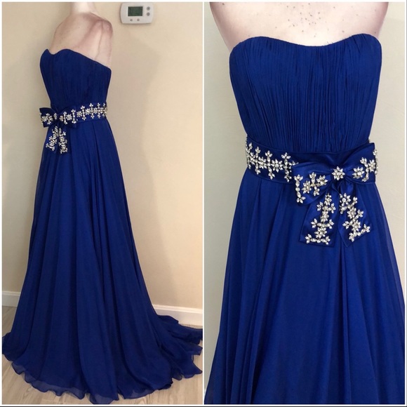 Jovani Dresses & Skirts - Royal Blue chiffon with train